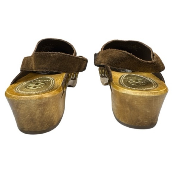 Tory Burch Blythe Studded Suede Clogs – Arabica Brown Size 6 - Picture 9 of 13